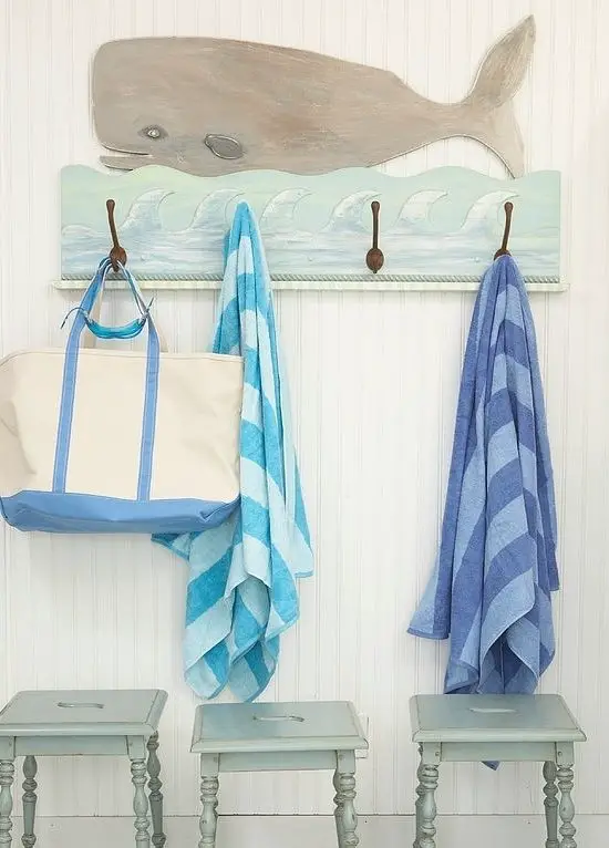 custom whale coat rack