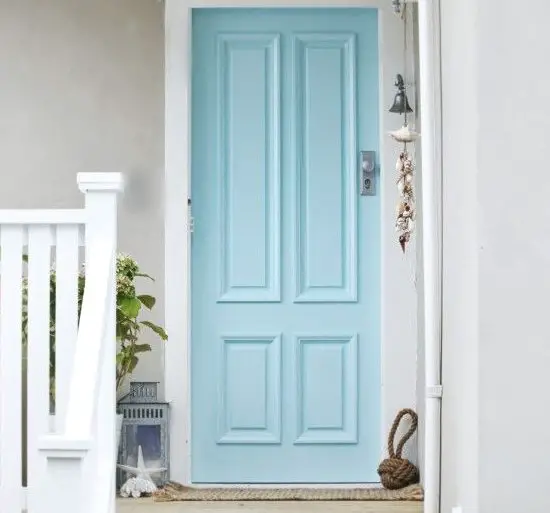 blue painted front door