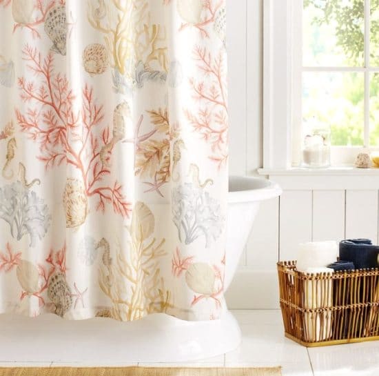 coral shower curtain