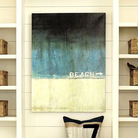 Beach Word Art Print Canvas