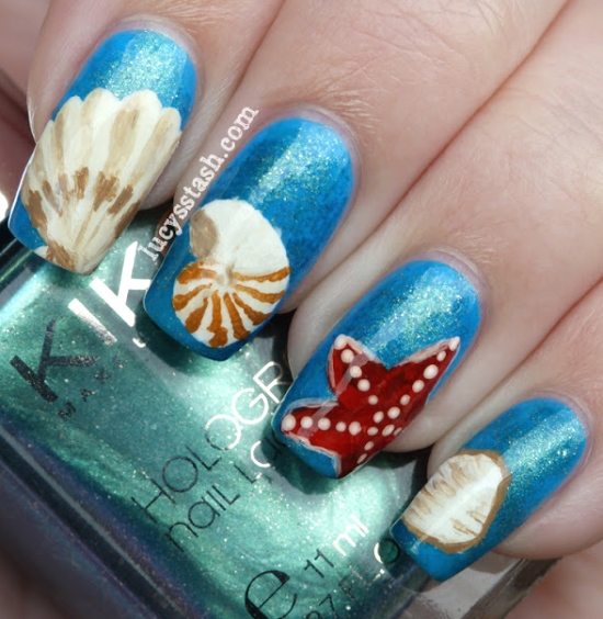 Sea Shell Art Nails
