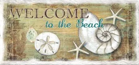 Stone Welcome to the Beach Sign