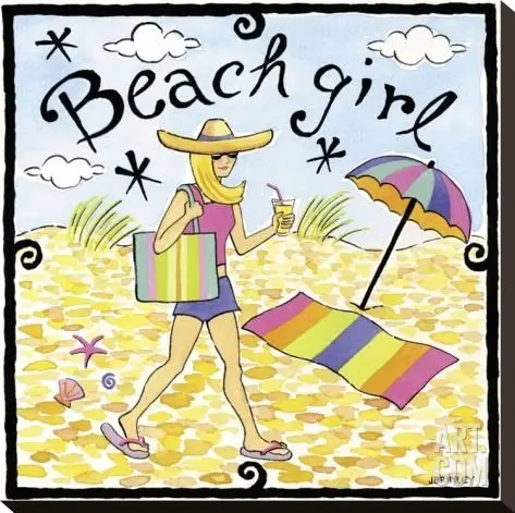 Girl at the Beach Illustration Art