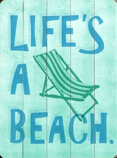 Life's a Beach Wood Sign Vintage