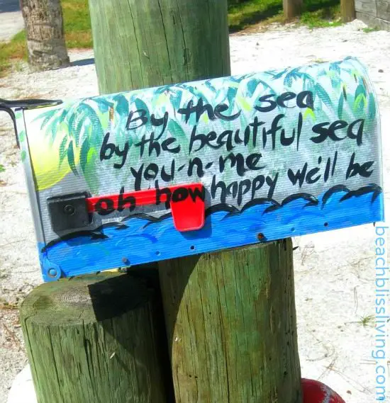Mail Box with Beach Quote