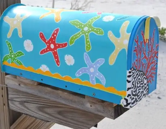 Hand Painted Beach Mailbox