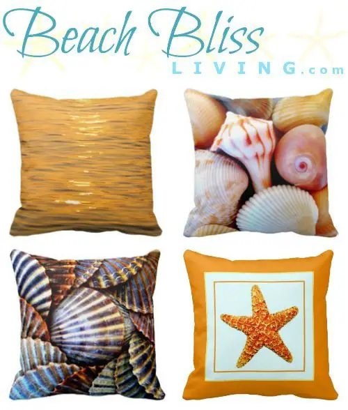 Beach Ocean Seashell Pillows