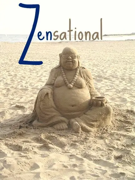 Sand Buddha Sculpture on the Beach