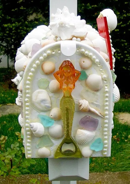 Seashell Mailbox with Mermaid