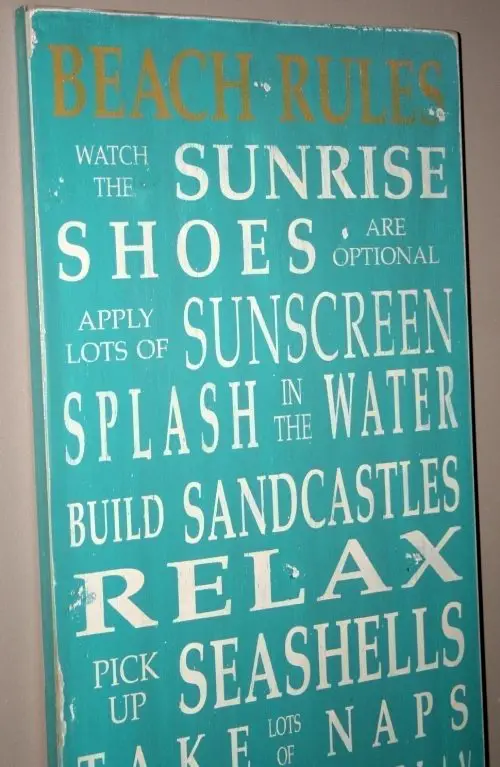 Beach Rules Etsy Sign