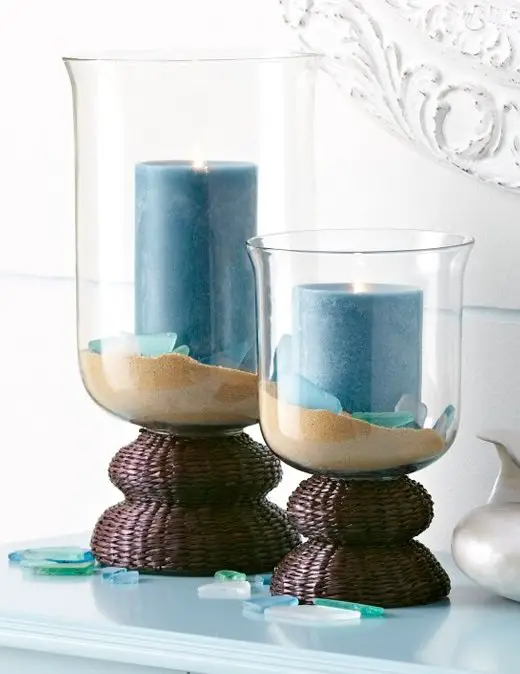 Beach Glass Candle Vase