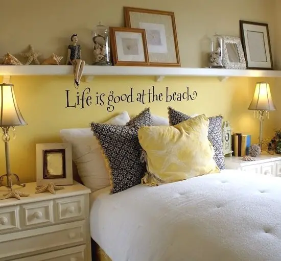 Beach Quote Wall Decal Above Bed