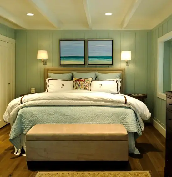 Two Beach Paintings above Bed