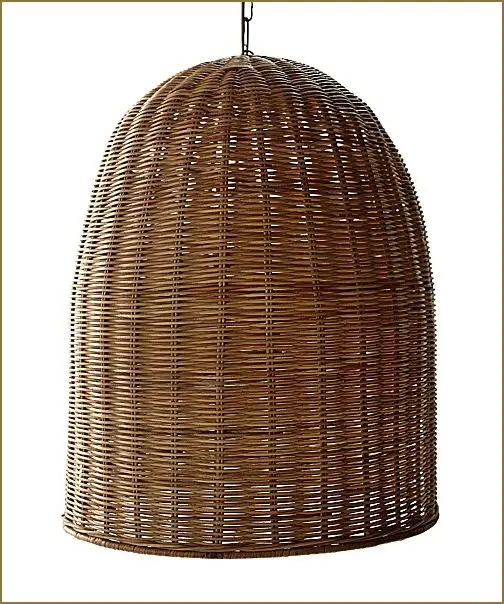 Wicker Basket Hanging Light Pendant