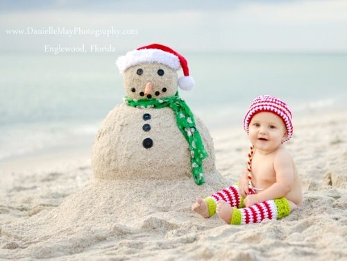 Baby Christmas Card with Sandman