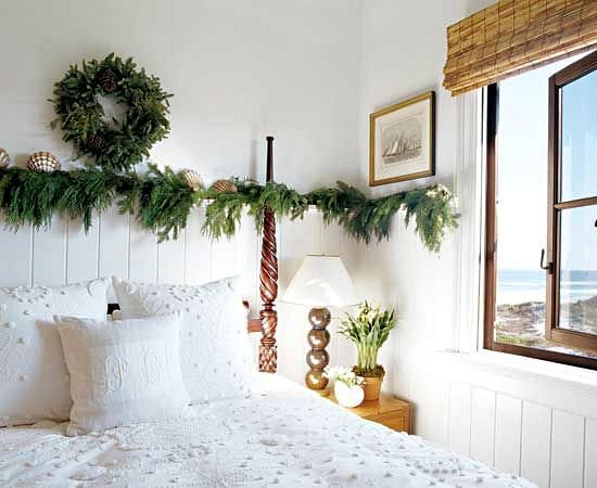 Beach Cottage Bedroom Christmas Decor