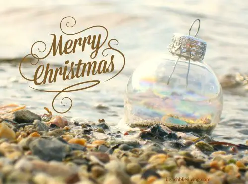 Glass Christmas Ornament on the Beach