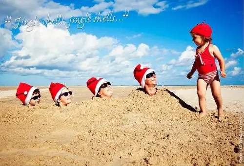 Family Beach Photo Christmas Card 