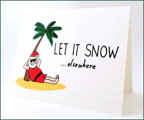 Tropical Santa with Christmas Tree Card