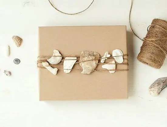 Twine Gift Wrap with Packaging Paper and Shells