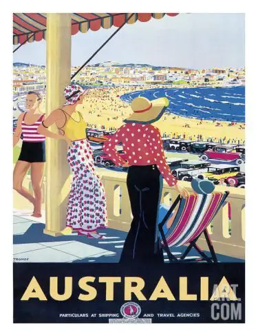 Australia Vintage Beach Travel Print