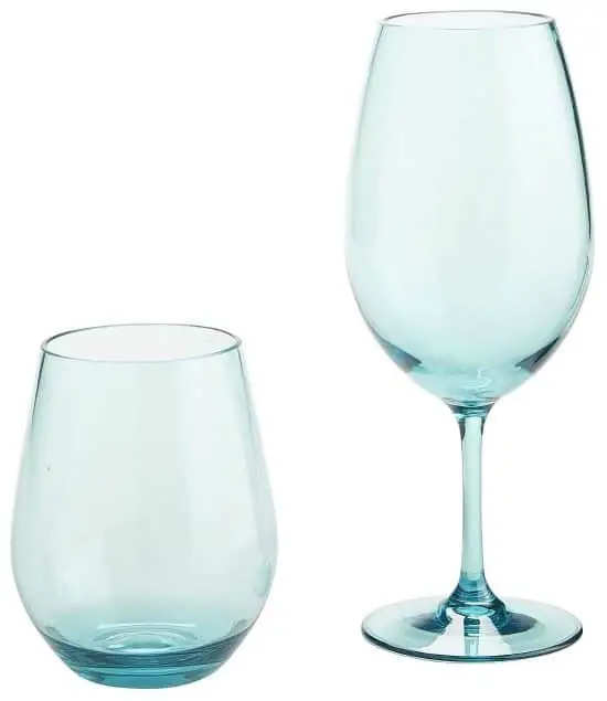 Blue Acrylic Drinking Glasses Wine