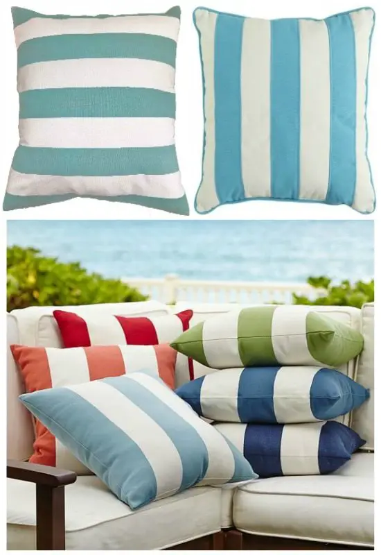 Cabana Stripe Pillow Blue