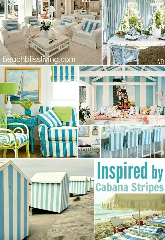 Blue Cabana Stripe Decor