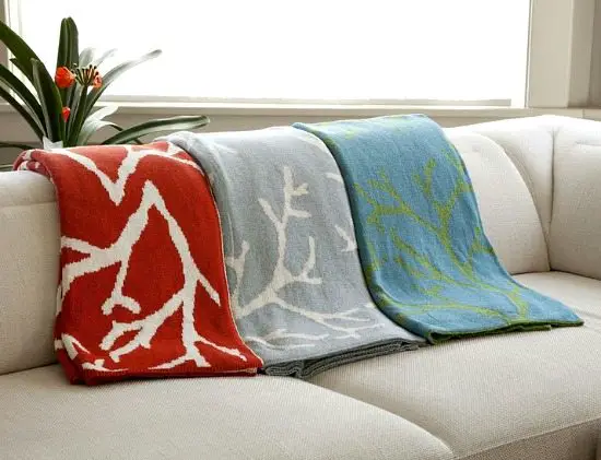 Cozy Beach Throws with Coral Pattern