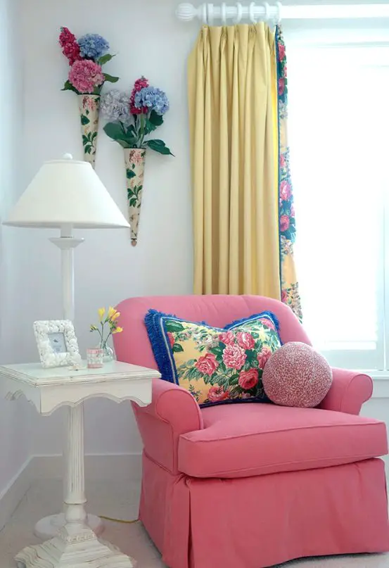 Pink Chair in Beach Cottage