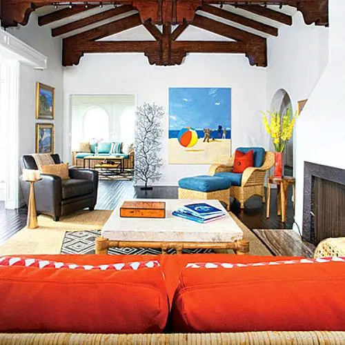 Blue Orange Living Room