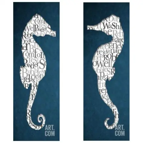 Seahorse Typography Word Prints