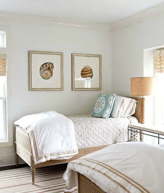 Sea Shell Prints in Bedroom