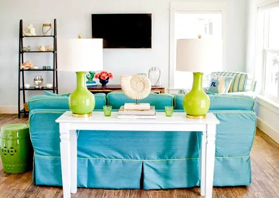 Blue Colorful Beach Home Living Room