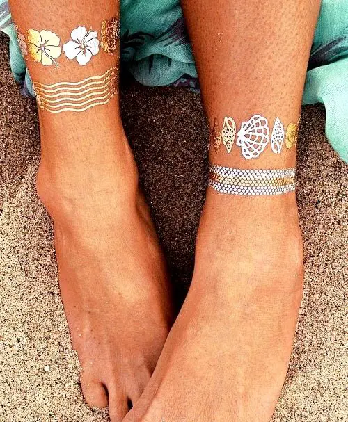 Temporary Metallic Shell Tattoos