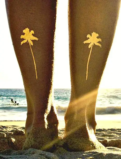 Temporary Metallic Tattoos Palm Trees 