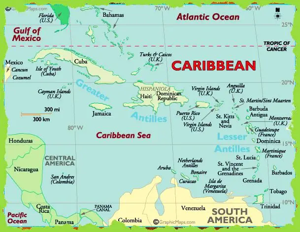 Caribbean Map  Island Life Caribbean