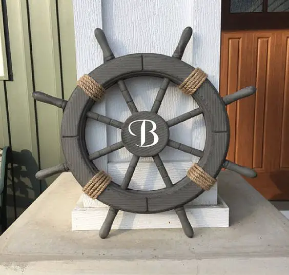 ship wheel with initial