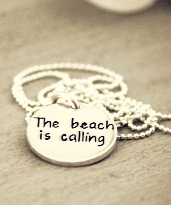 Beach Quote Necklace