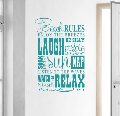 Beach Rules Wall Decal