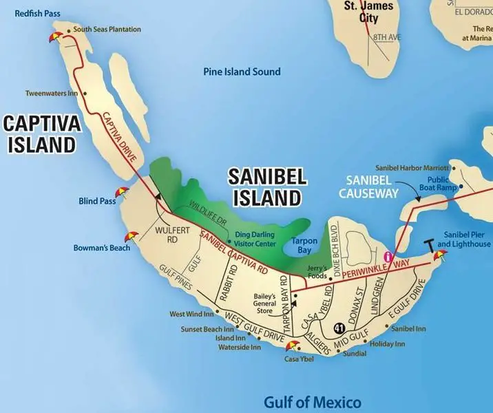 Mapa de Sanibel Captiva