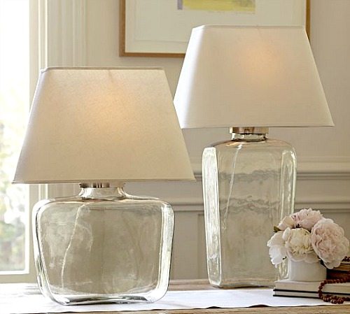 clear glass lamp base fillable