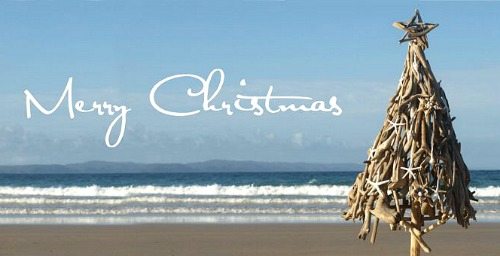 Christmas on the Beach - 28 Crazy Cute Christmas Photo Card Ideas - Beach Bliss Living