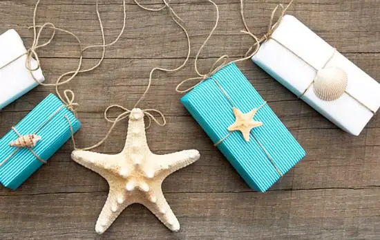 Simple Gift Wrapping with Shells and Twine