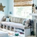 Light Blue Decor Living Room and Natural Driftwood Materials