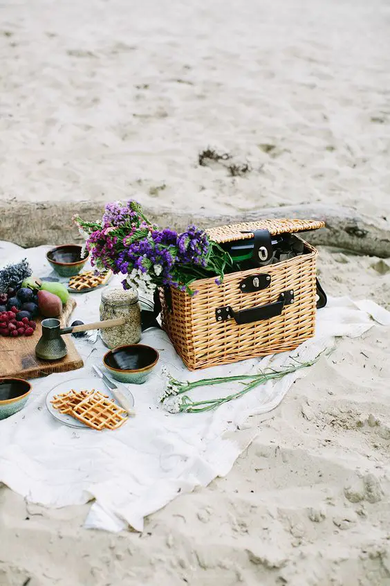 Purple picnic online blanket