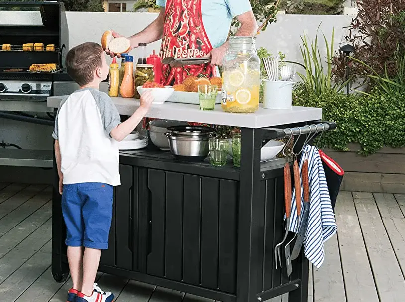 Buy a simple bar as a base, then decorate it to your beach bar tastes. 