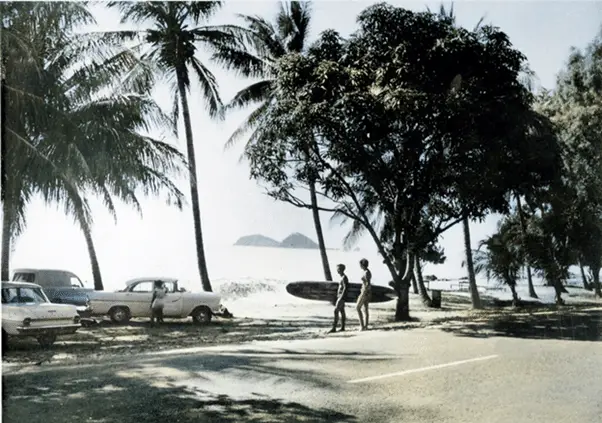 Beach cars and surfing